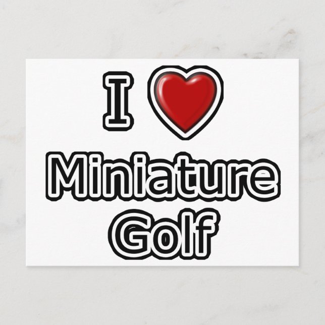 Cartão Postal I Heart Miniature Golf (Frente)