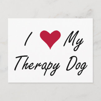 Cartão Postal I Heart My Therapy Dog Postcard