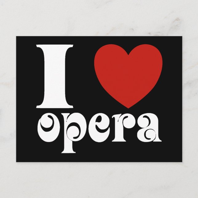 Cartão Postal I Heart Opera Lovers Gift (Frente)