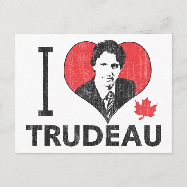 Cartão Postal I Heart Trudeau (Frente)