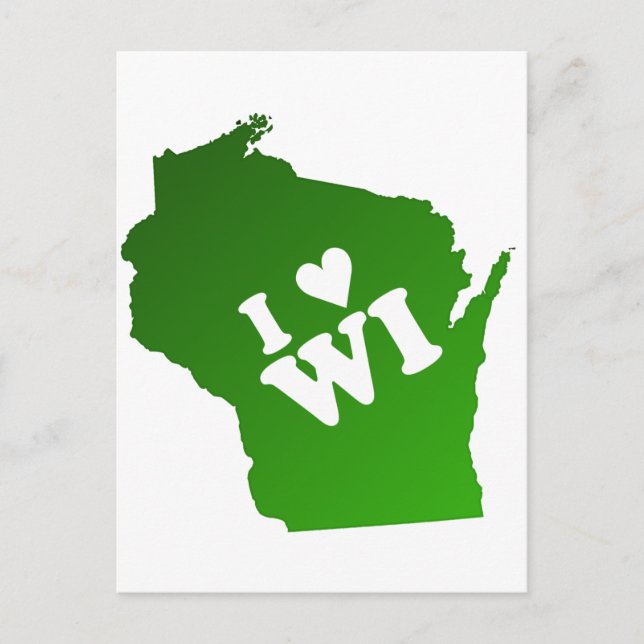 Cartão Postal I Heart Wisconsin (Frente)