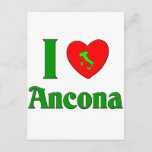 Cartão Postal I Love Ancona Italy<br><div class="desc">This is a great way to show your love of Ancona Italy. Great for a t-shirt or t-shirts,  aprons,  buttons,  magnets and more... .  Great gift for any occasion especially Christmas,  birthdays,  Mother's Day,  Father's Day and everyday.</div>