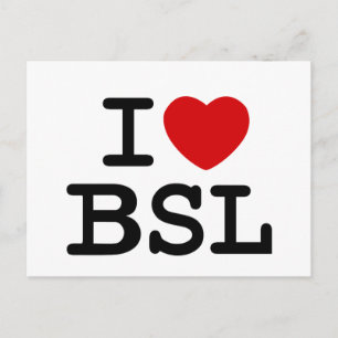 Cartão Postal I Love ASL (Branco)