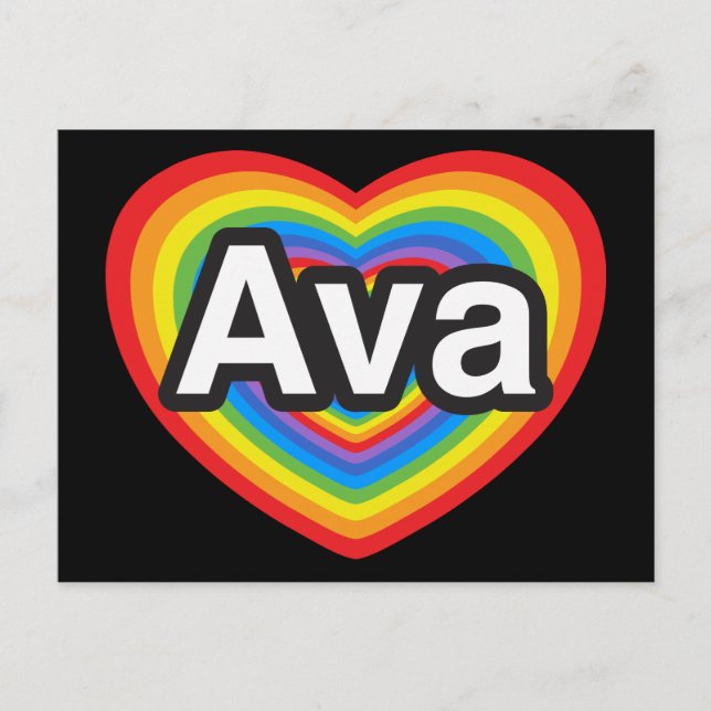 Cartão Postal I love Ava. I love you Ava. Heart (Frente)