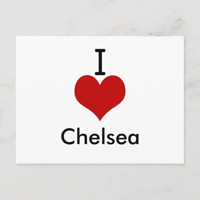 Cartão Postal I Love (coração) Chelsea (Frente)