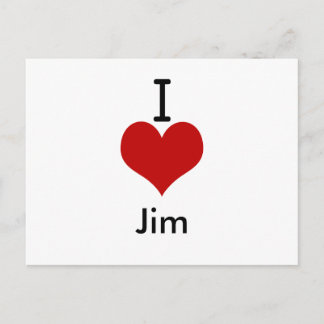 Cartão Postal I Love (coração) Jim