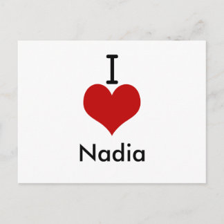 Cartão Postal I Love (coração) Nadia