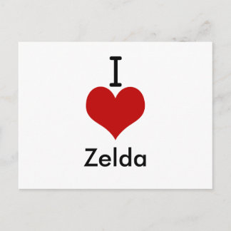 Cartão Postal I Love (coração) Zelda