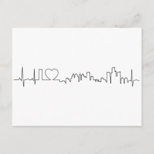 Cartão Postal I love Detroit in an extraordinary ecg style