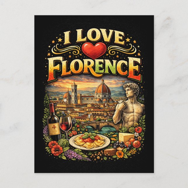 Cartão Postal I Love Florence (Frente)