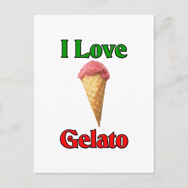 Cartão Postal I Love Gelato (Sorvete Italiano) (Frente)