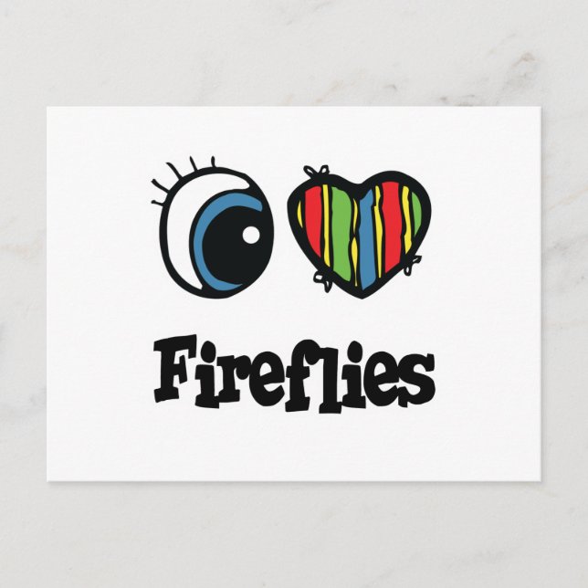 Cartão Postal I Love (Heart) Fireflies (Frente)