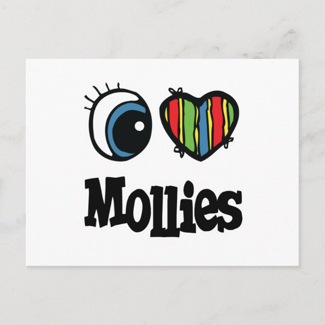Cartão Postal I Love (Heart) Mollies (Frente)