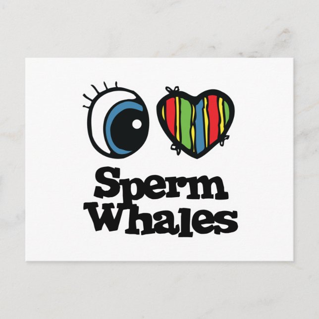 Cartão Postal I Love (Heart) Sperm Whales (Frente)