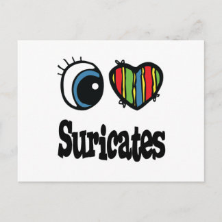 Cartão Postal I Love (Heart) Suricates