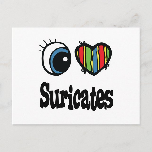 Cartão Postal I Love (Heart) Suricates (Frente)