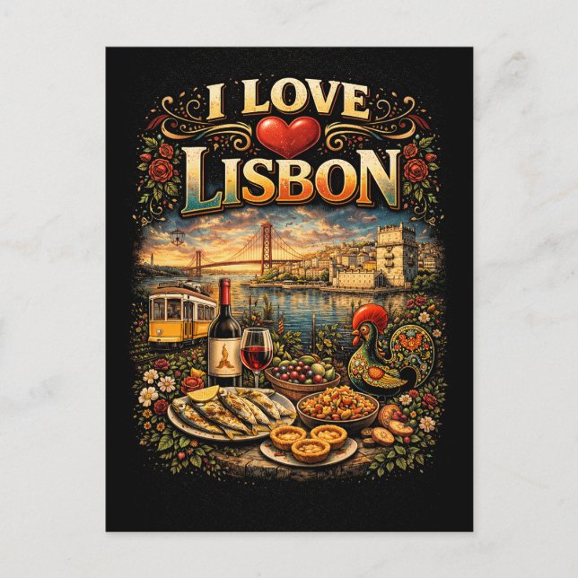 Cartão Postal I Love Lisbon (Frente)