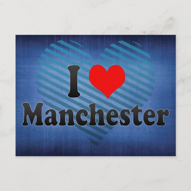 Cartão Postal I Love Manchester, Reino Unido (Frente)