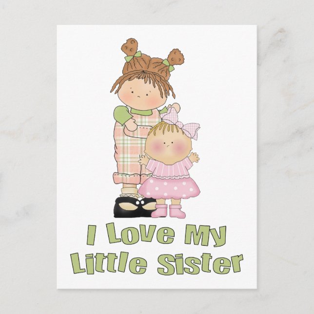 Cartão Postal I Love My Little Sister Girls (Frente)
