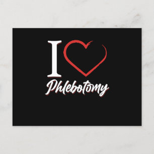 Cartão Postal I Love Phlebotomy Phlebotomist Heart Blood Syringe