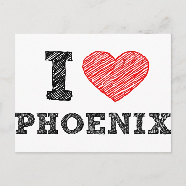 Cartão Postal I Love Phoenix (Frente)