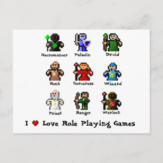 Cartão Postal I Love Role Playing Games