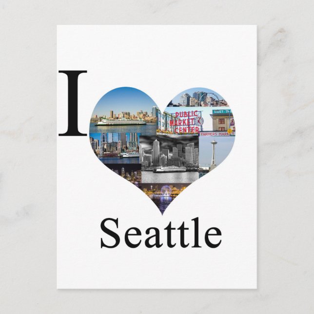 Cartão Postal I Love Seattle (Frente)