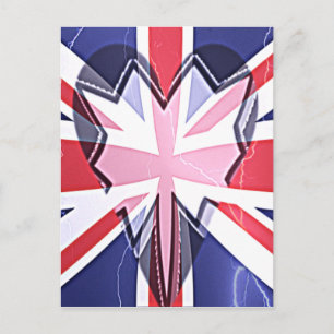 Cartão Postal "I Love UK" Art Impressão