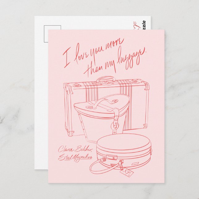 Cartão Postal "I love you more than my luggage" Postcards (Frente/Verso)