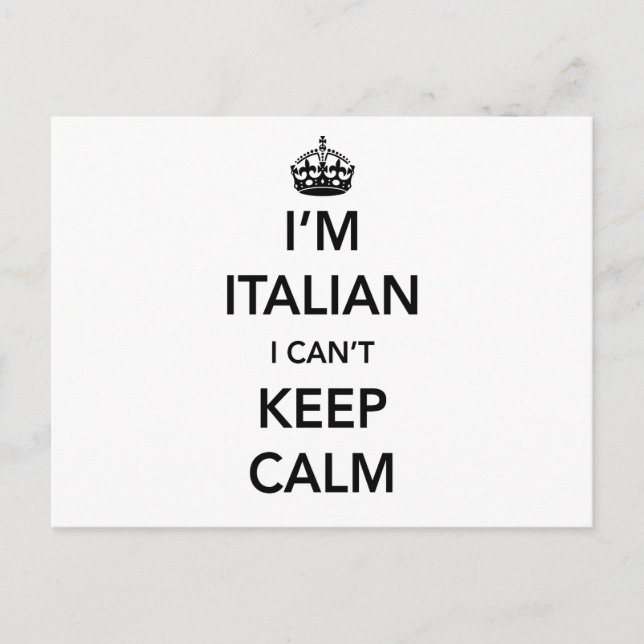 Cartão Postal I‘m Italian and I Can’t Keep Calm (Frente)
