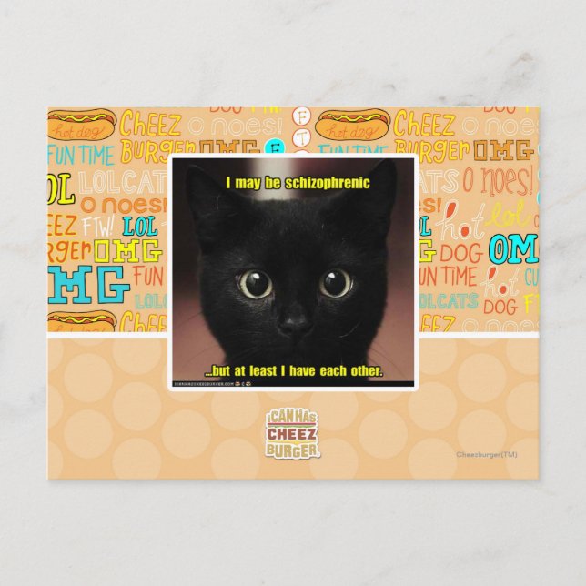 Cartão Postal I may be schizophrenic (Frente)