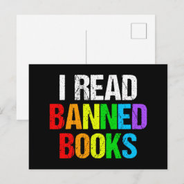 Cartão Postal I Read Banned Books Rainbow