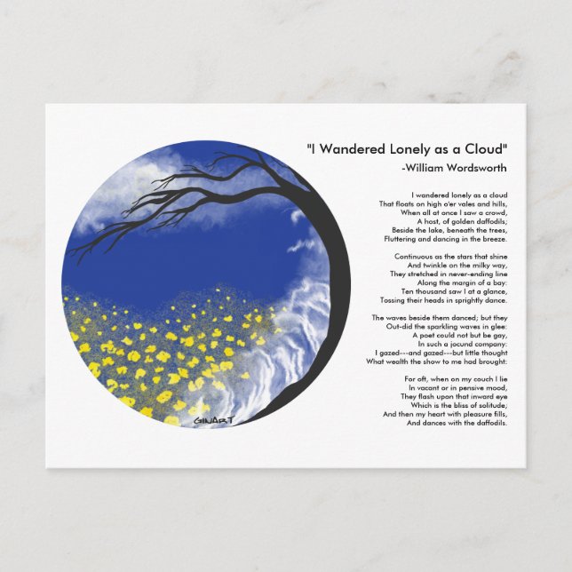 Cartão Postal I Wandered Lonely as a Cloud Mandala Postcard (Frente)