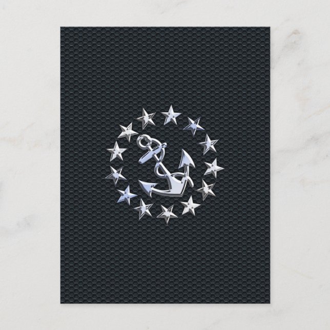 Cartão Postal Iate náutico: Chrome Ensign on Grille Impressão (Frente)