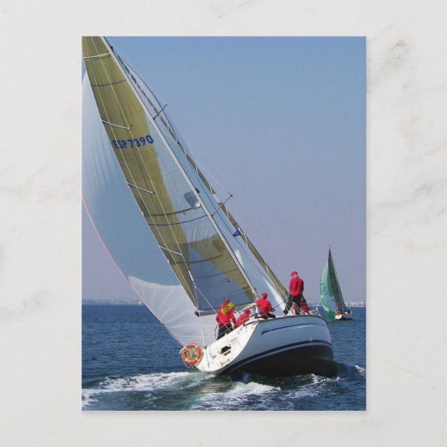 Cartão Postal Iate que compete no março Menor (Frente)