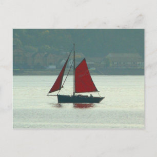 Cartão Postal Iate Vintage na Baía de Cardiff