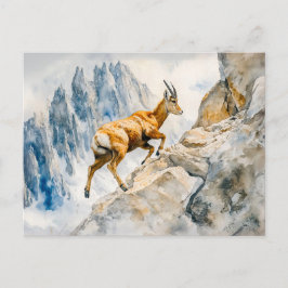 Cartão Postal Ibex na pintura aquosa dos Alpes