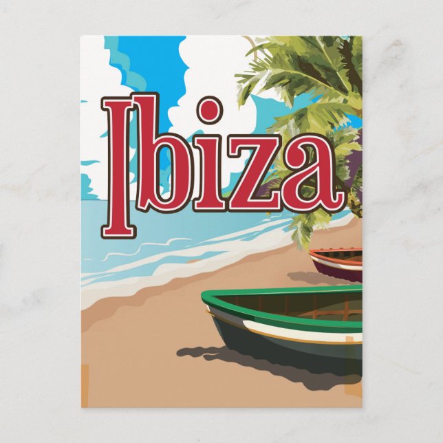 Cartão Postal Ibiza viagens vintage (Frente)