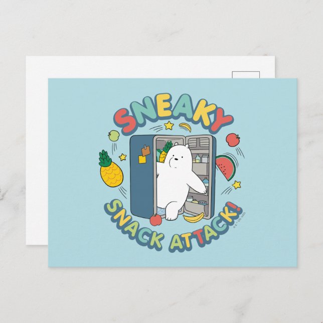 Cartão Postal Ice Bear - Sneaky Snack Attack! (Frente/Verso)