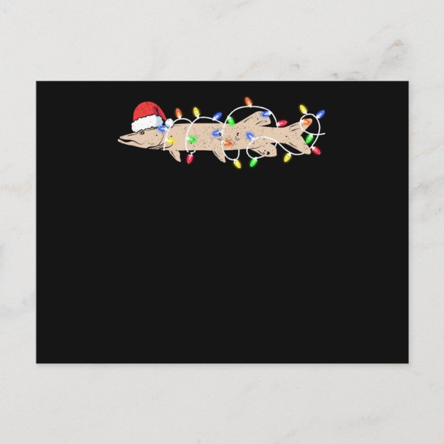 Cartão Postal Ice fishing Muskie Christmas Musky Funny Santa (Frente)
