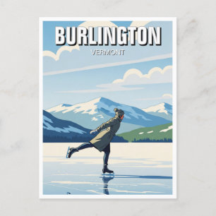 Cartão Postal Ice Skating Burlington Vermont Viagem
