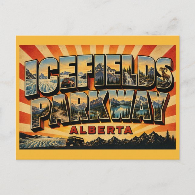 Cartão Postal Icefields Parkway Alberta Passeio Cênico (Frente)