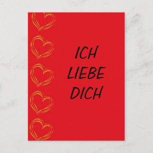 Cartão Postal Ich Liebe Dich - Postkarte