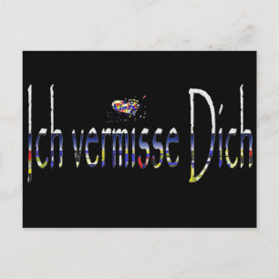 Cartão Postal Ich vermisse Dich
