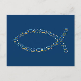 Cartão Postal Ichthus - Símbolo do Peixe Cristão - Peixes Pequen