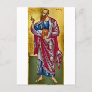 Cartão Postal Ícone Cristão Apostle Paul Orthodox