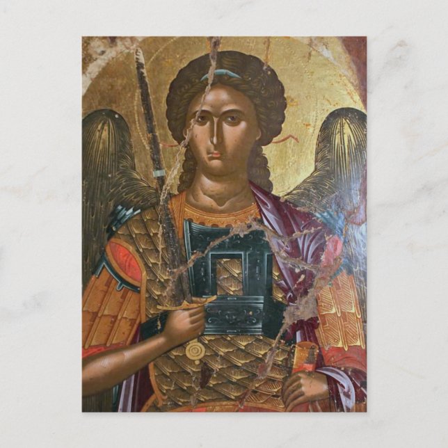 Cartão Postal Ícone Cristão Archangel Michael Orthodox (Frente)