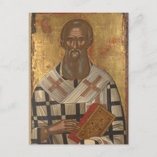 Cartão Postal Ícone Cristão Athanasius Orthodox