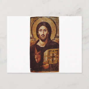 Cartão Postal Ícone Cristão Jesus Cristo Pantocrator