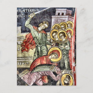 Cartão Postal Ícone Cristão Neonilla Martyr Orthodox